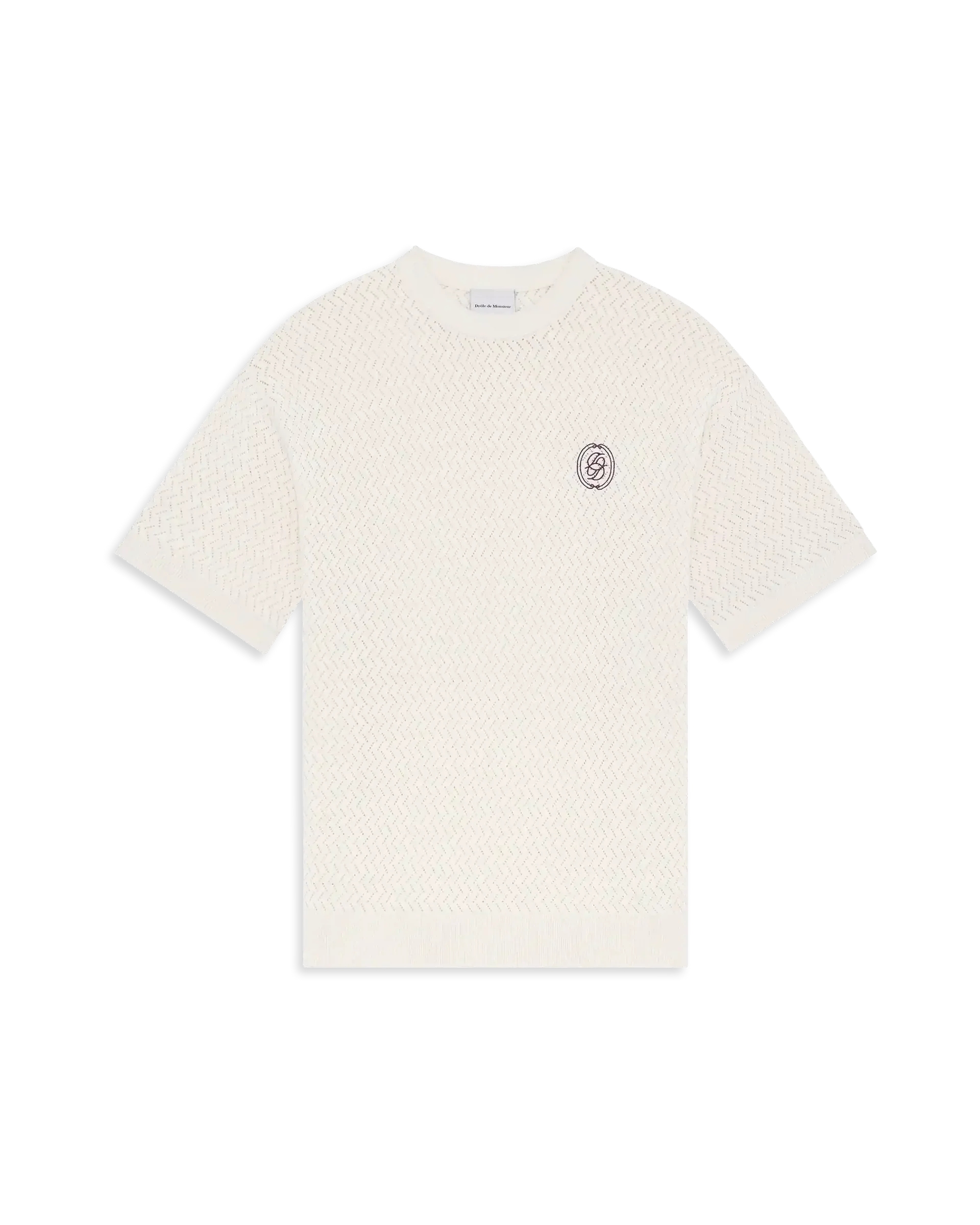 Drôle de Monsieur Ajourée D Miroir Tee - Off White - Image 2