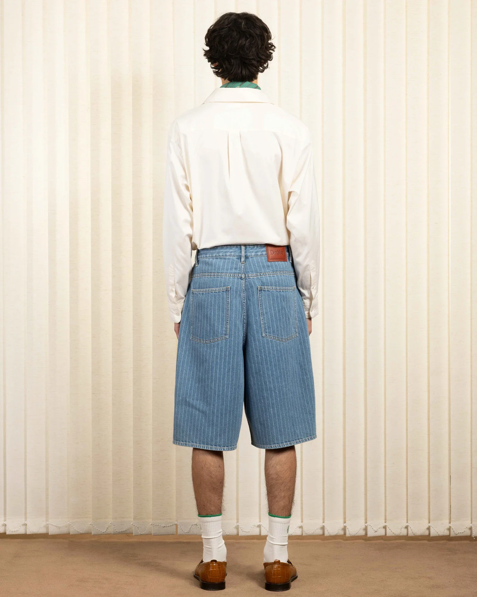 Drôle de Monsieur Baggy Rayures Shorts - Light Blue - Image 3
