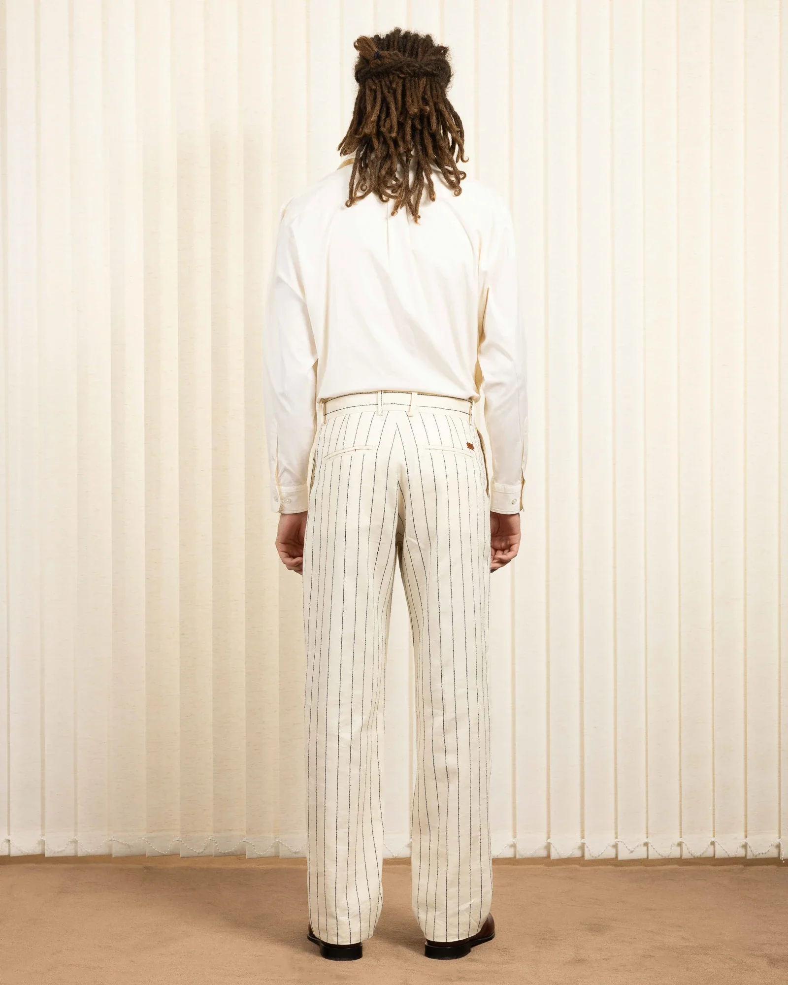 Drôle de Monsieur Golfeur Rayures Pants - Ecru - Image 3