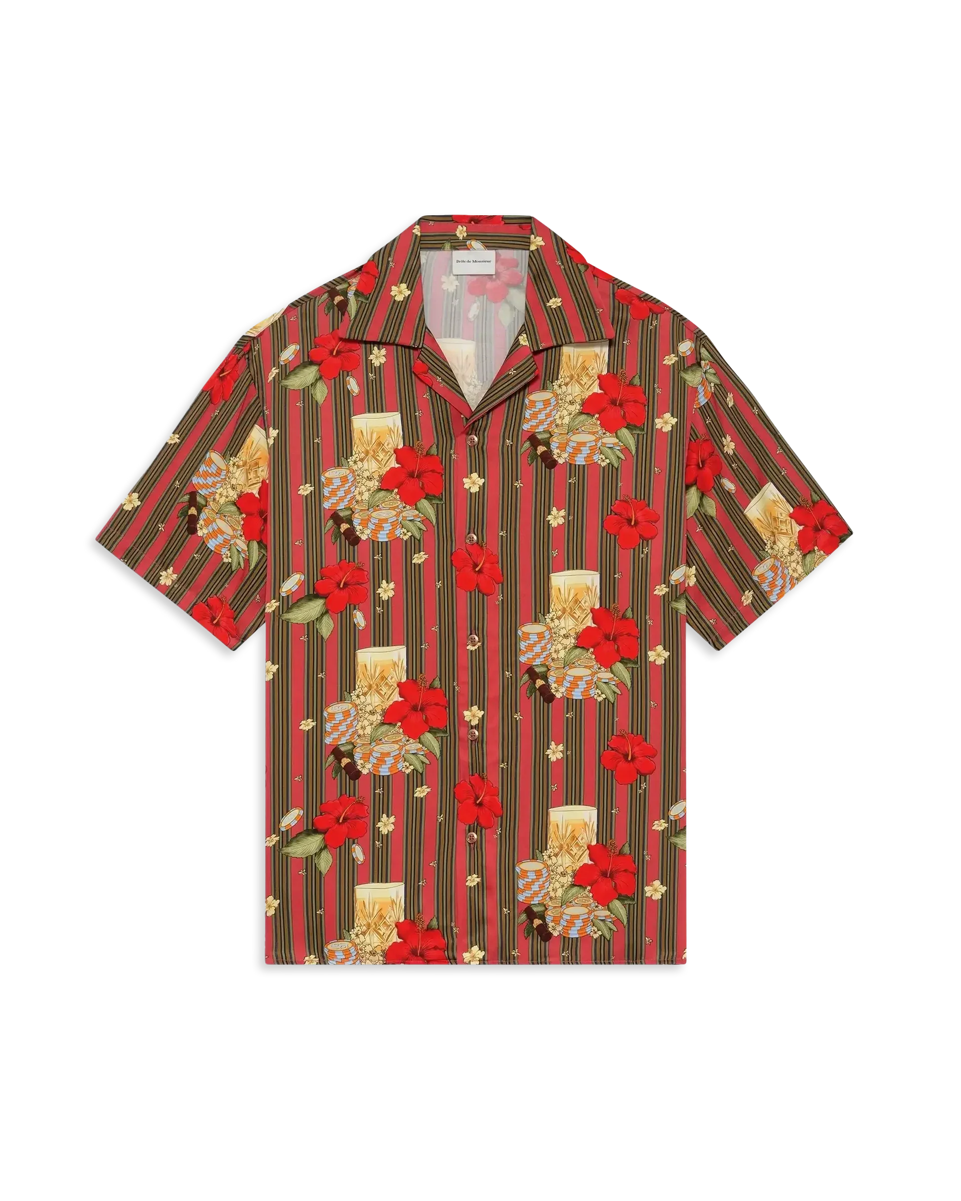 Drôle de Monsieur Hibiscus Club Shirt - Red - Image 3