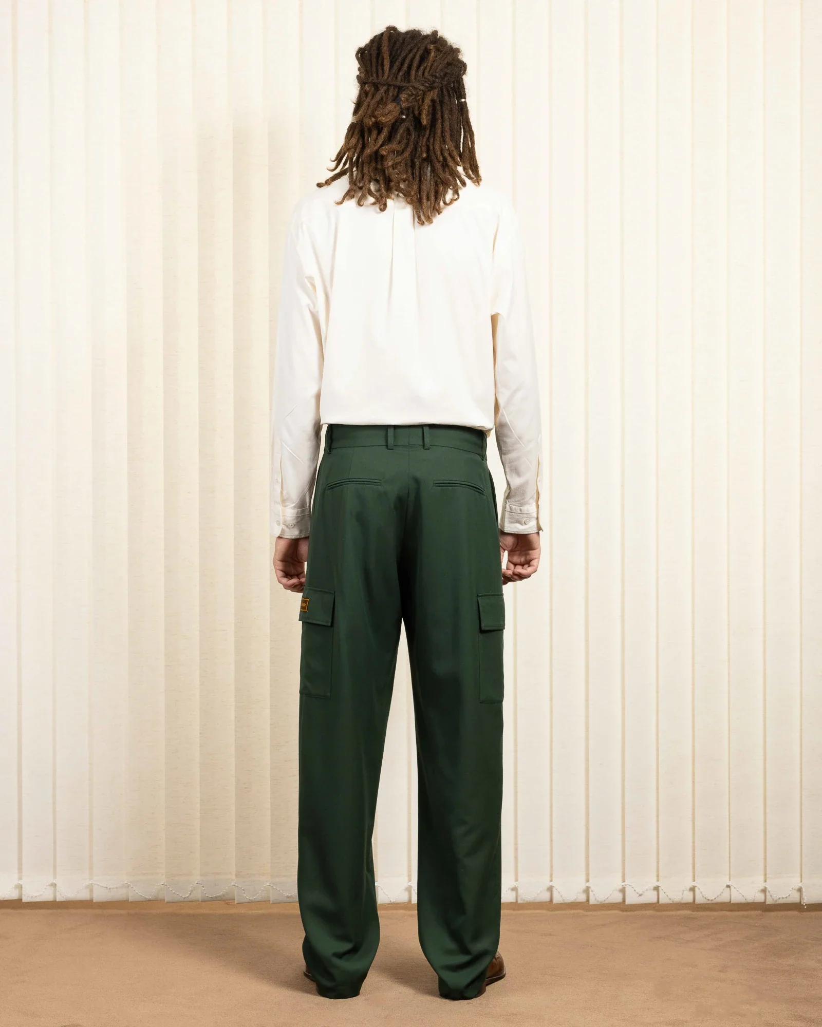 Drôle de Monsieur Le Pantalon Cargo Laine Pants - Green - Image 3