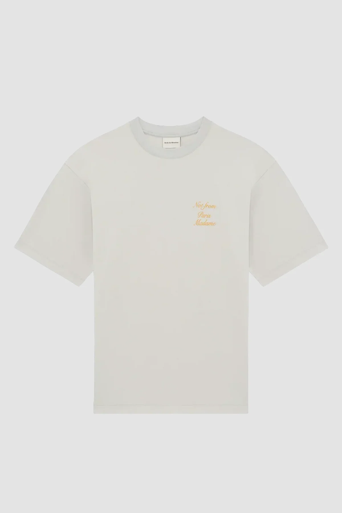 Drôle de Monsieur Slogan Calligraphy Tee - Light Grey