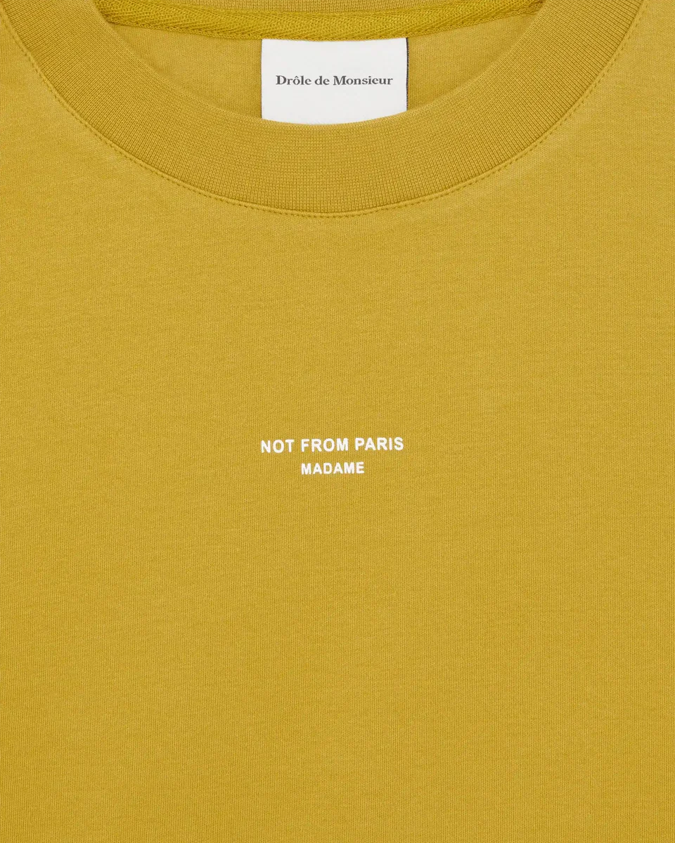 Drôle de Monsieur Slogan Classique Tee - Mustard - Image 2