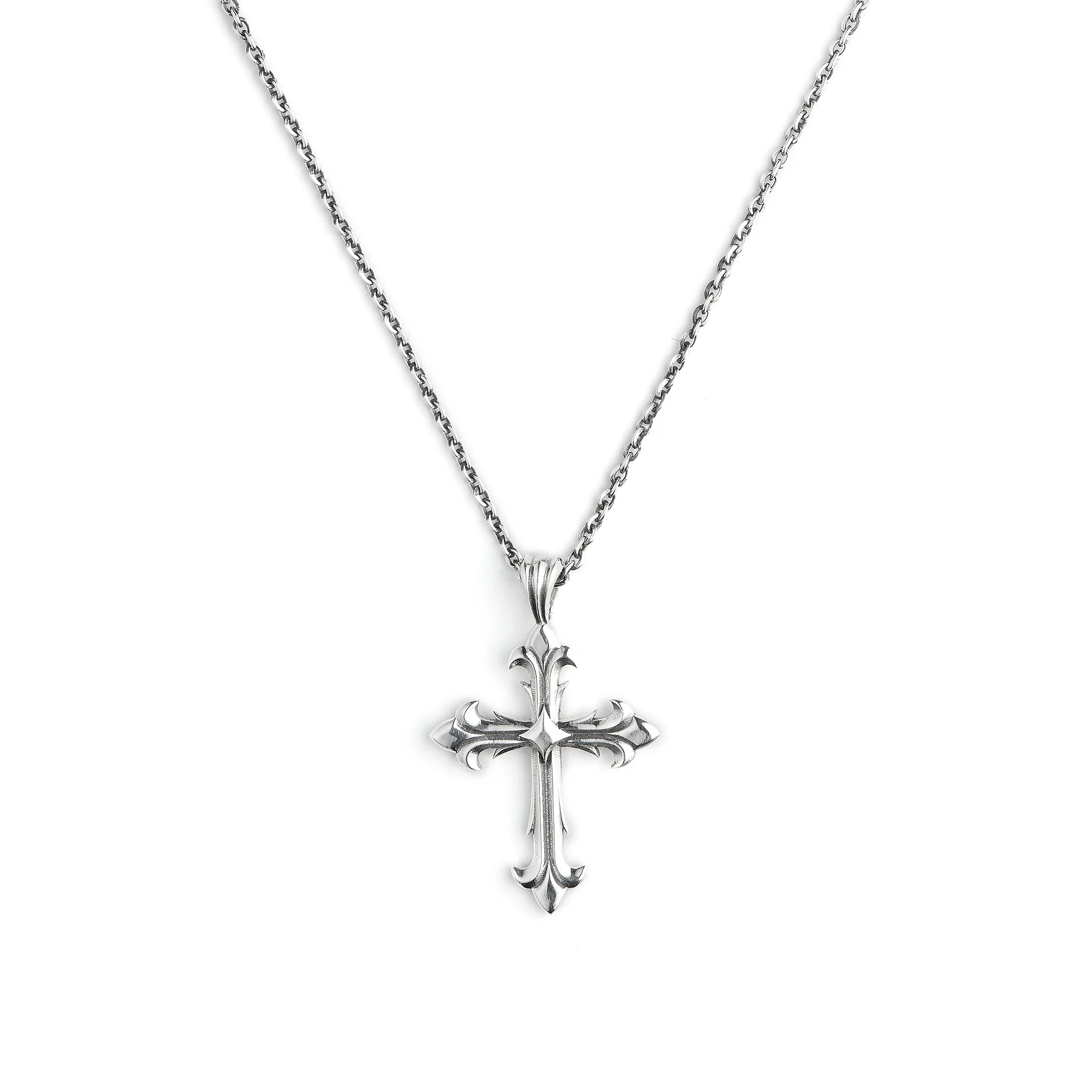 Emanuele Bicocchi Fleury Cross Medium Necklace - Silver - Image 2