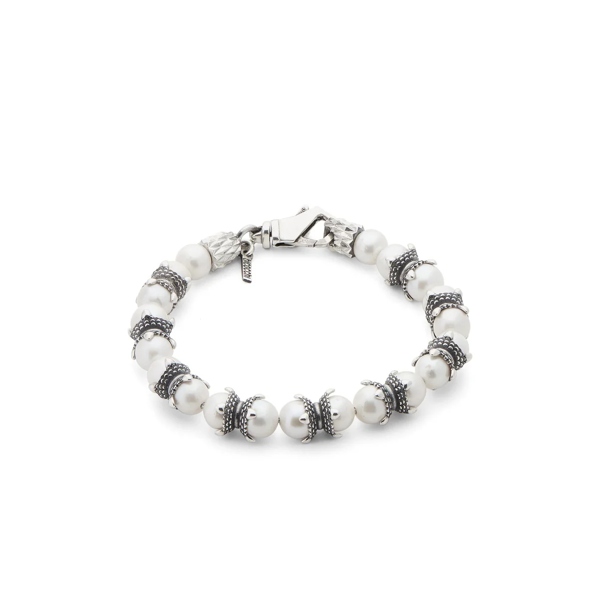 Emanuele Bicocchi Large Pearl Bracelet - Silver - Image 2