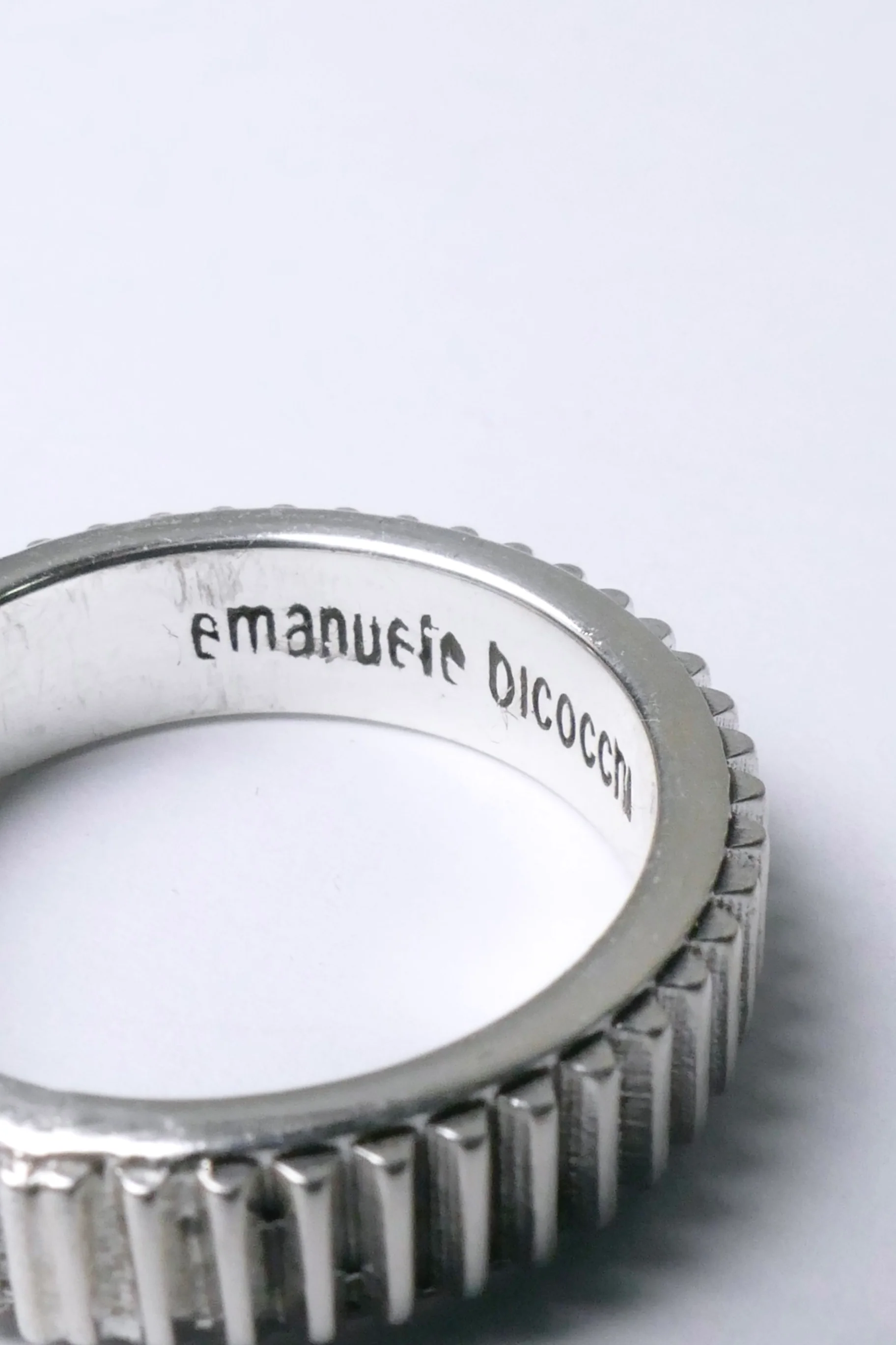 Emanuele Bicocchi Striped Band Ring - Silver - Image 4