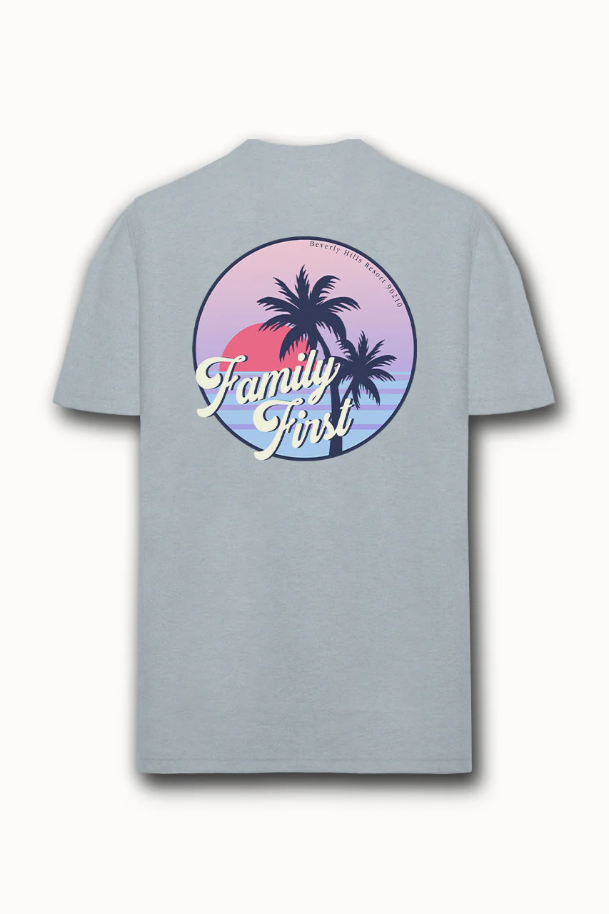 Family First Beverly Hills Tee - Light Blue - Image 2