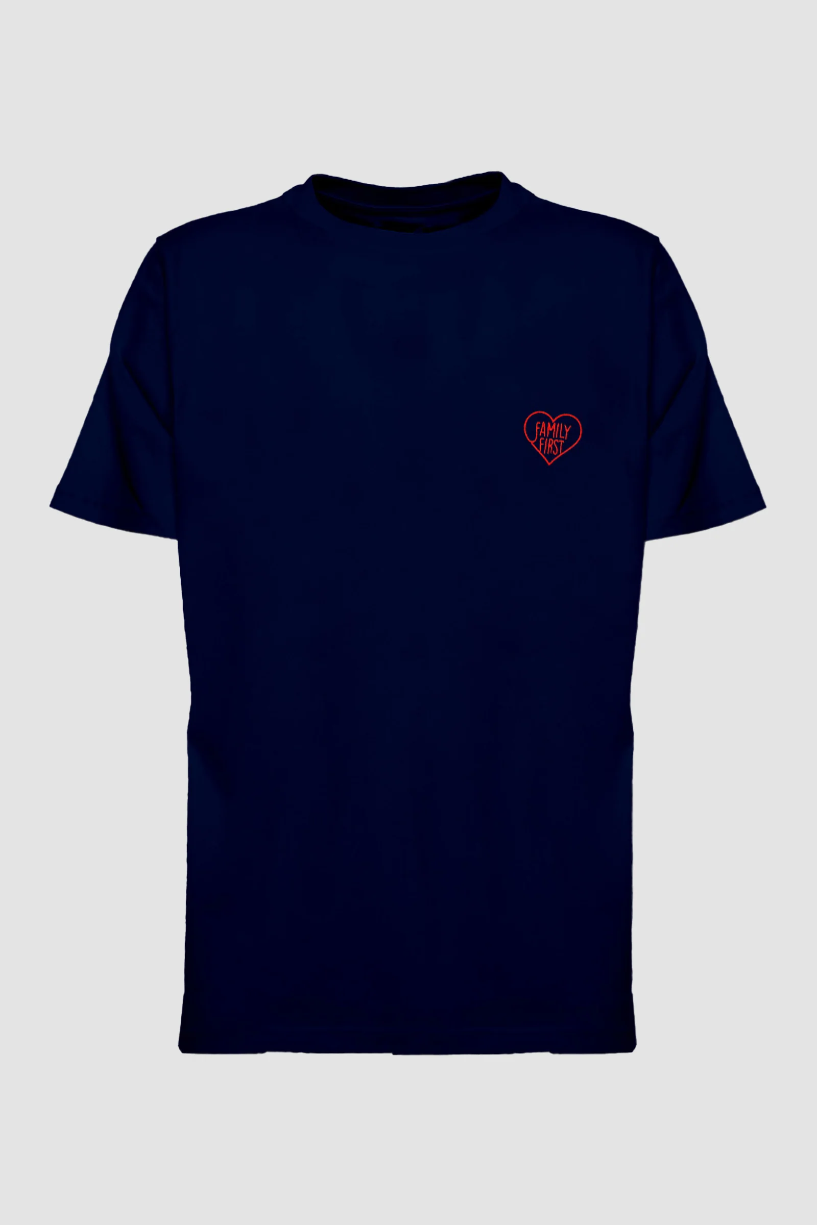 Family First Heart Tee - Dark Blue