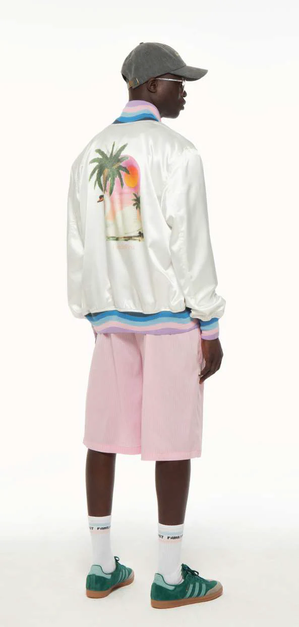 Family First Satin Swan Bomber Jacket - White - Image 3