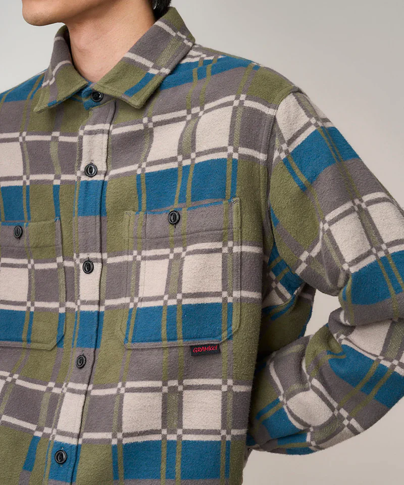 Gramicci Flannel Anthony Shirt - Silver Check - Image 5