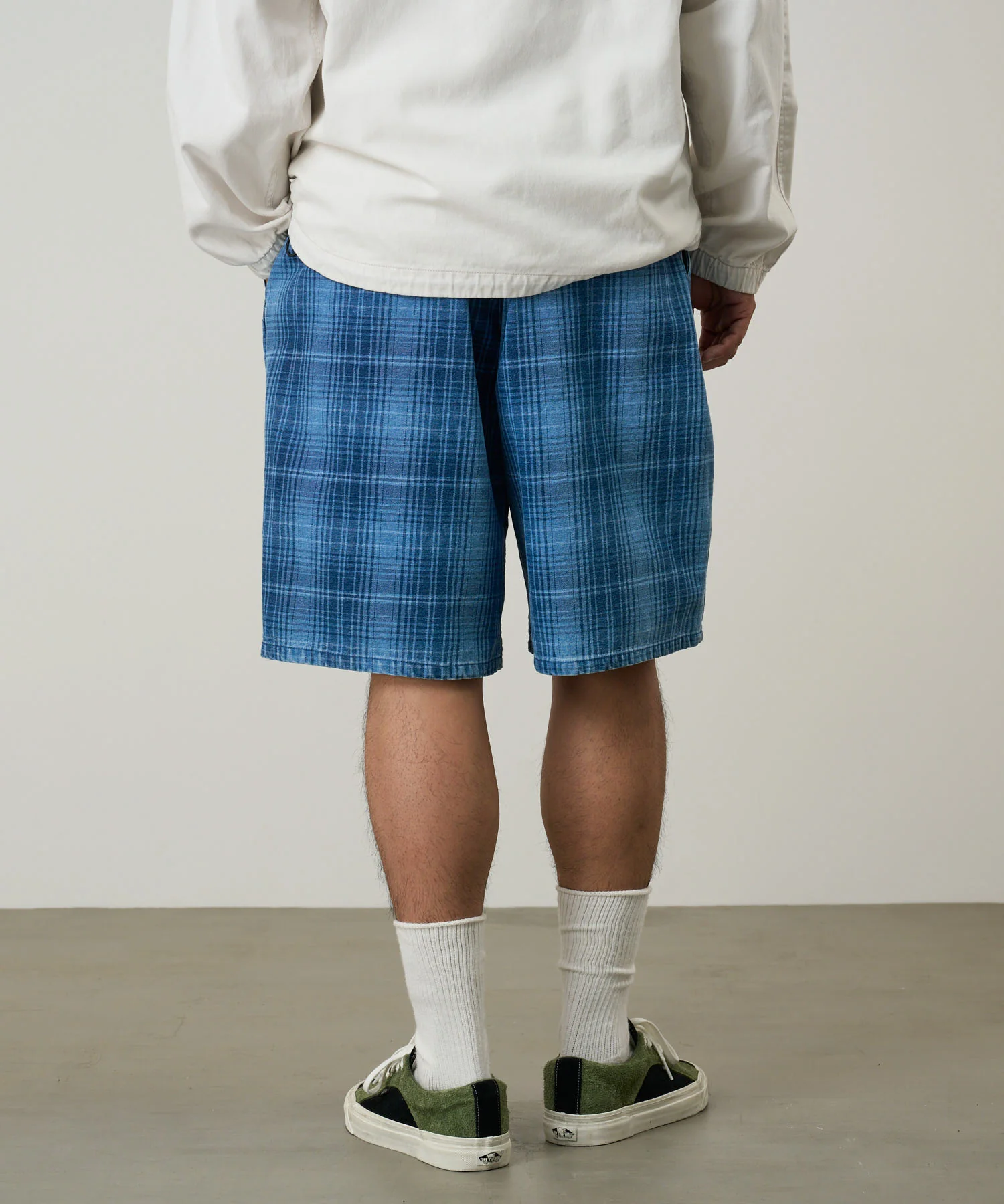 Gramicci Lagoon Short Denim Plaid Shorts - Indigo - Image 2