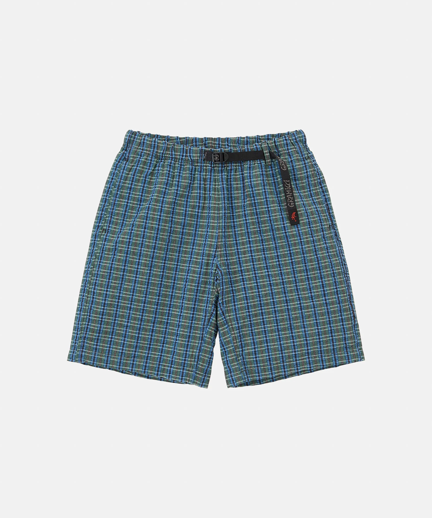 Gramicci O.G. G-Short Seersucker Plaid Shorts - Blue - Image 3
