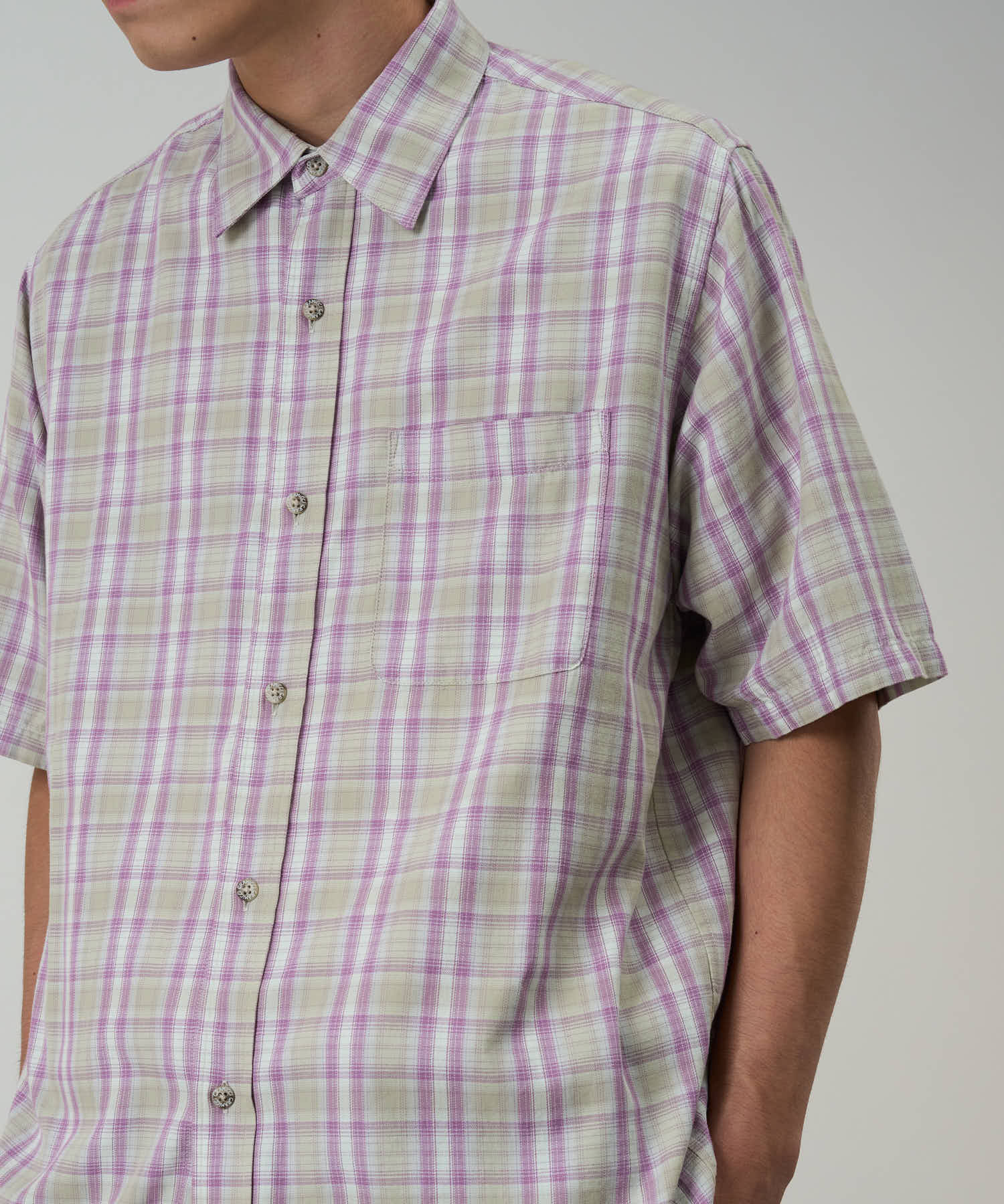Gramicci S/S Check Ombre Shirt - Purple - Image 2
