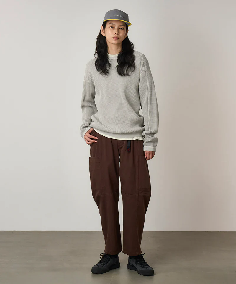 Gramicci Waffle Crew L/S Tee - Pewter - Image 3