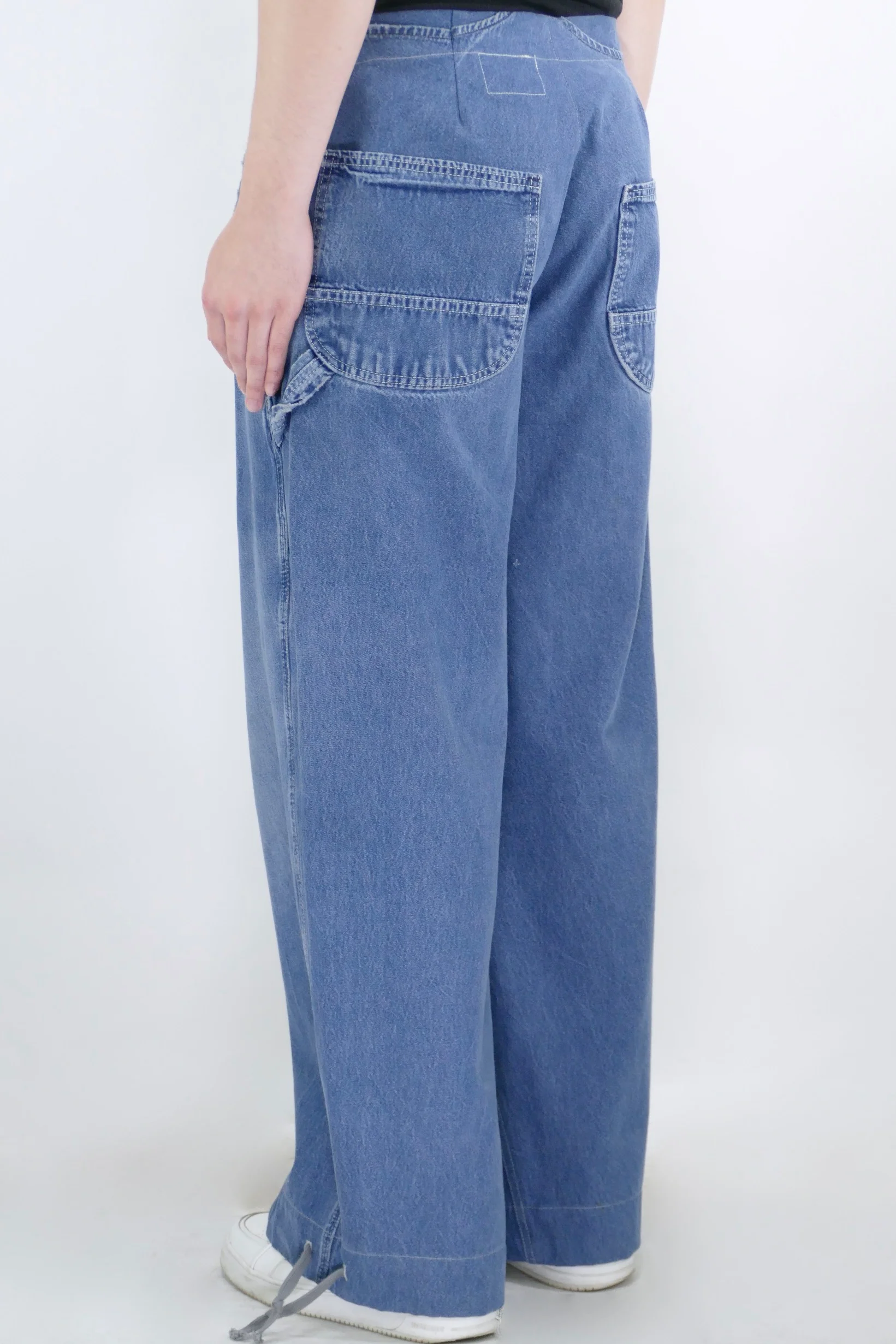 Greg Lauren Overall Wide Jeans - Blue - Image 3