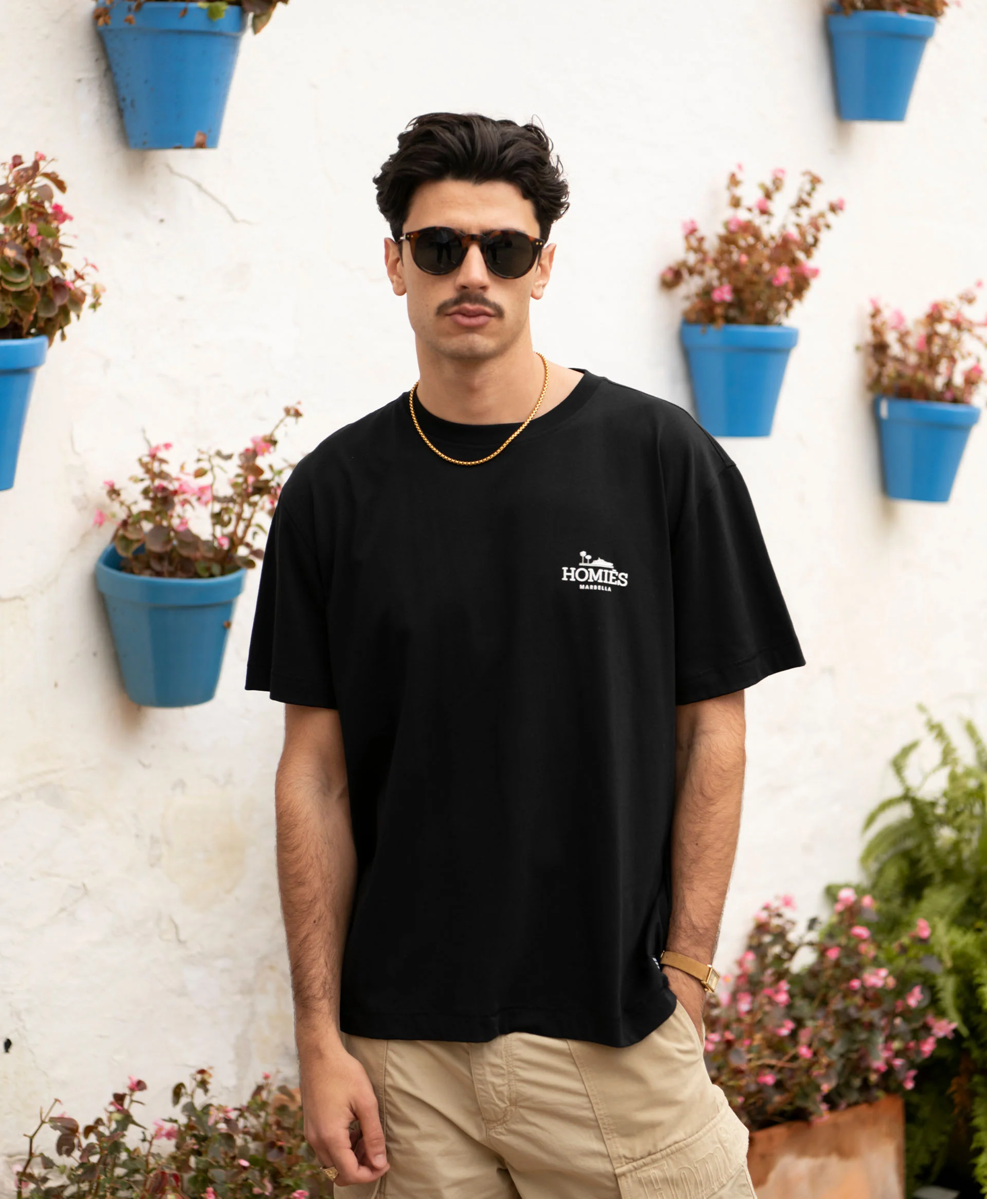 Homies Marbella Classic Small Logo Rubber Tee - Black - Image 2