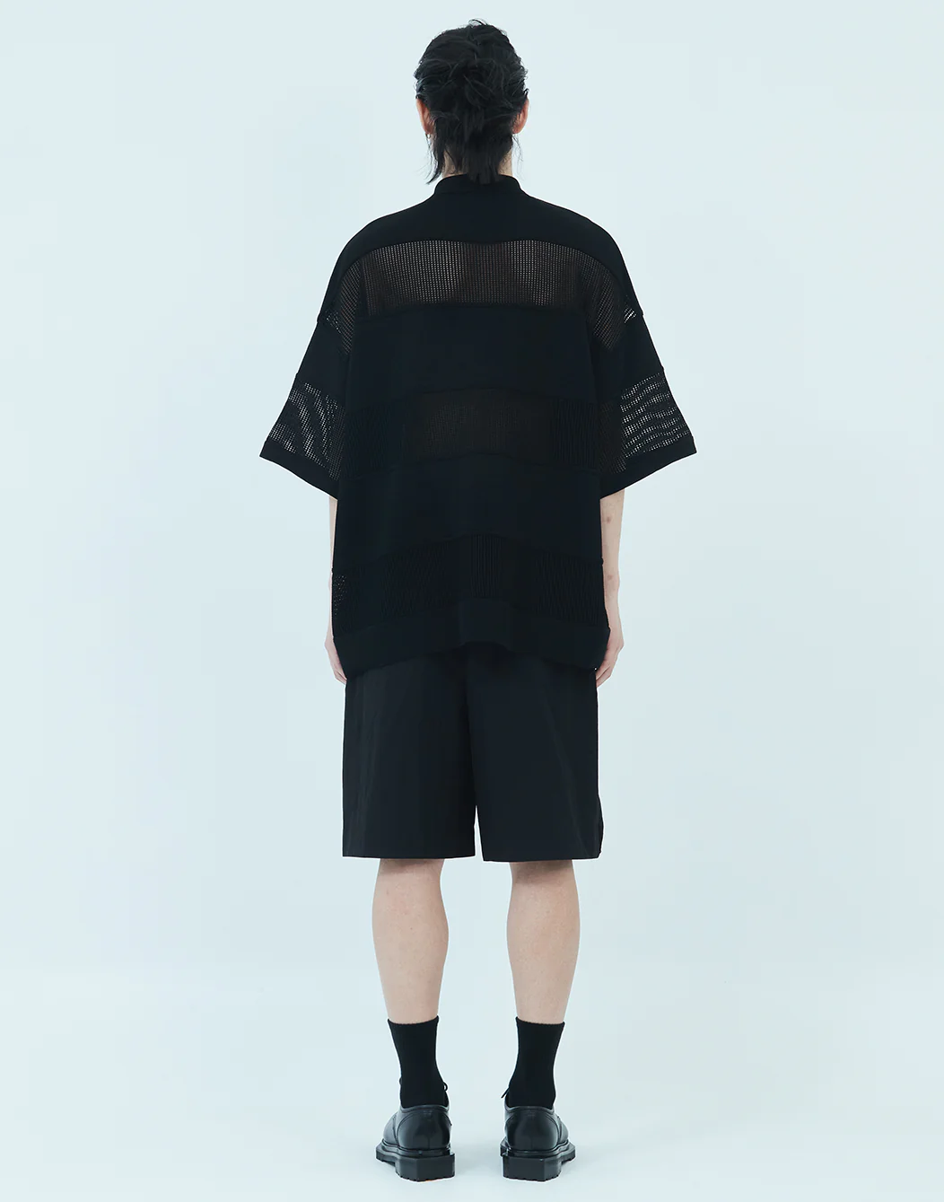 Juun.J Mixed Structure Polo - Black - Image 3