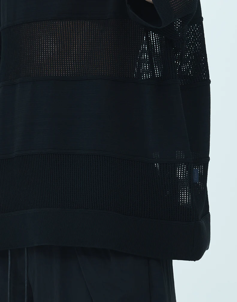 Juun.J Mixed Structure Polo - Black - Image 5