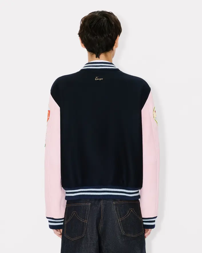 Kenzo Badges Varsity Embroidered Jacket - Navy - Image 2