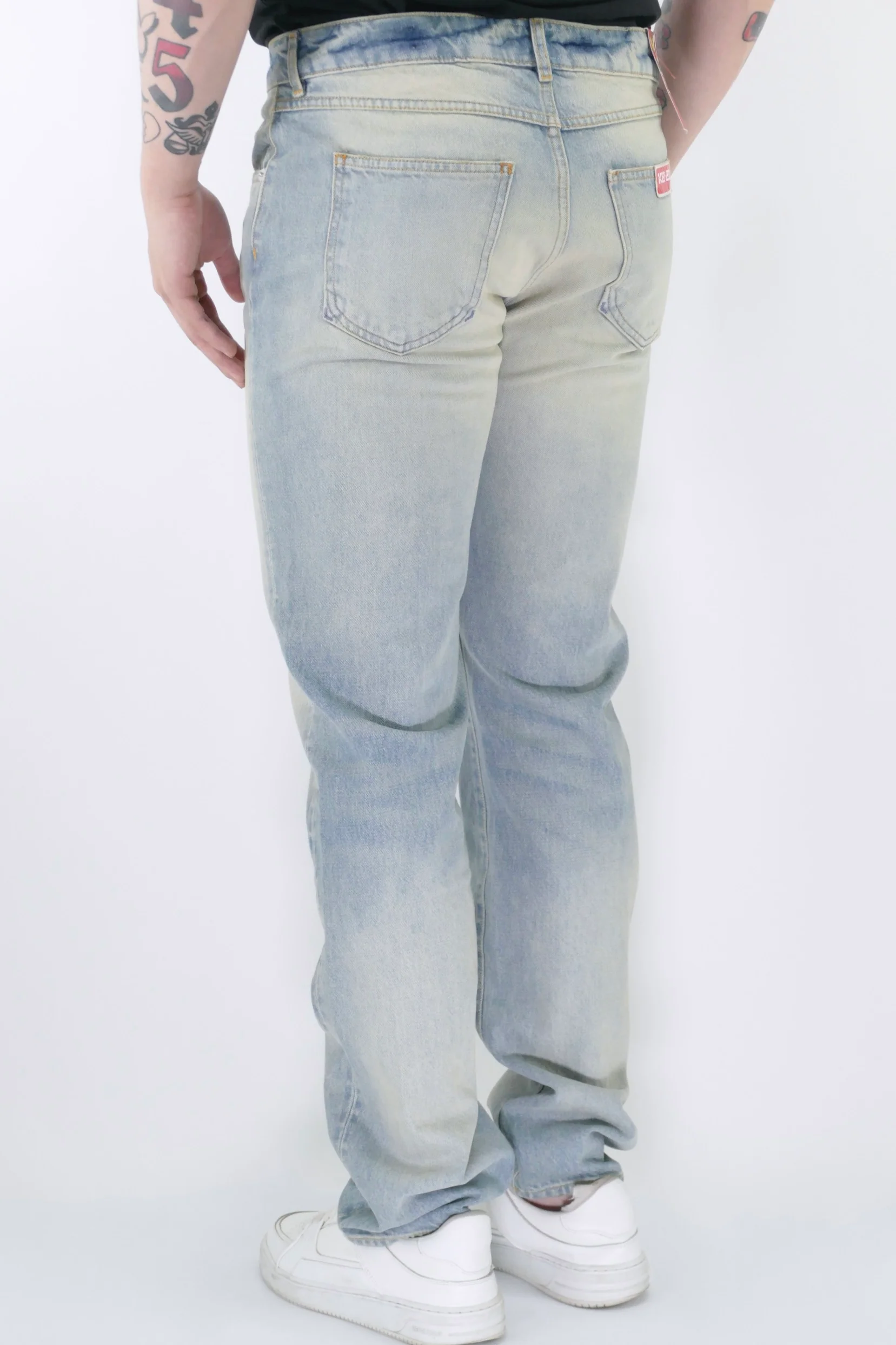 Kenzo Bara Stone Bleached Jeans - Dirty Blue - Image 3