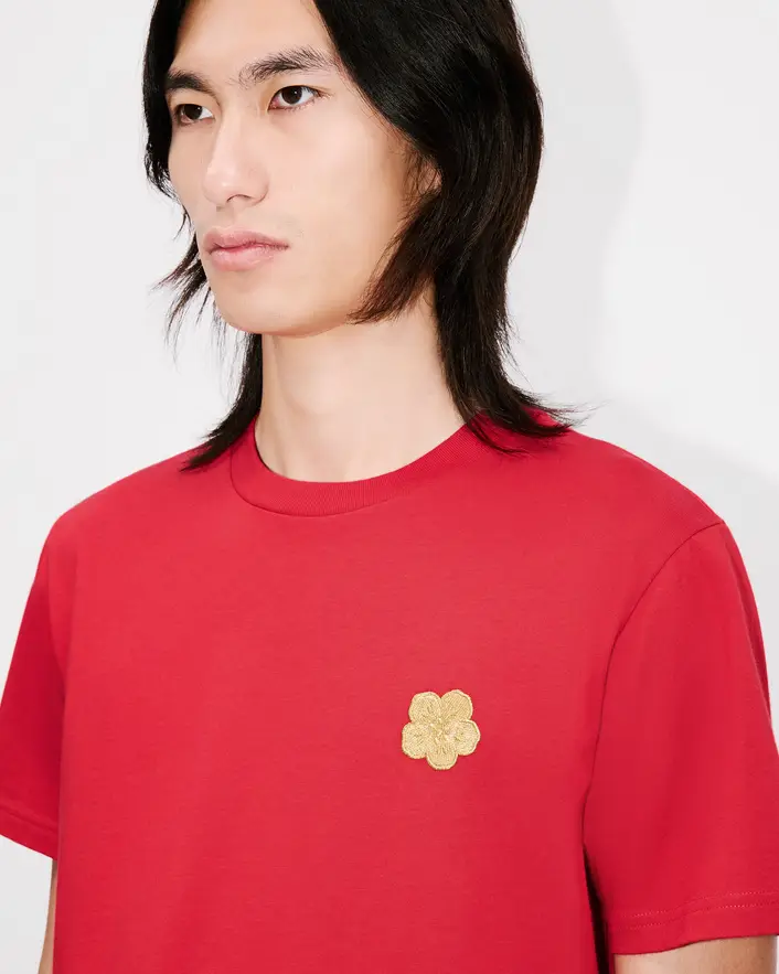 Kenzo Boke Flower Embroidered Slim Tee - Red - Image 4