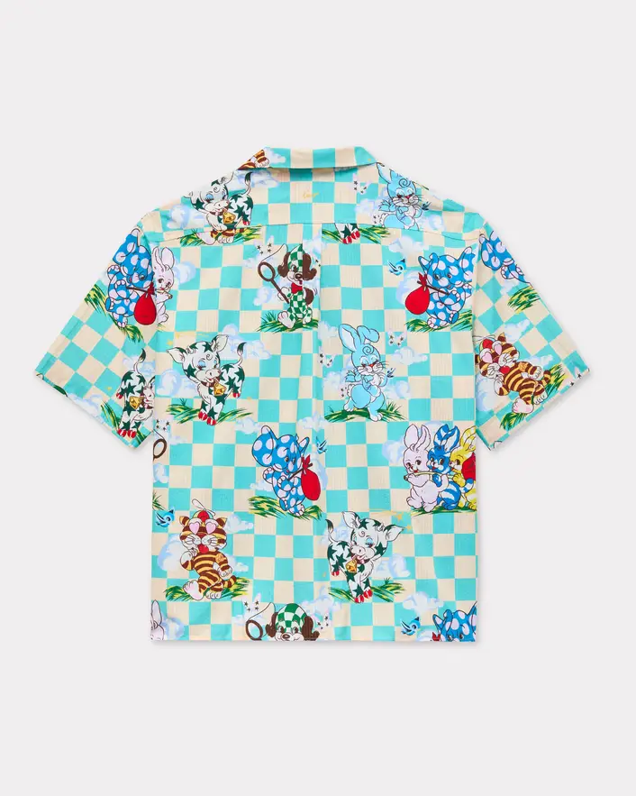 Kenzo Cartoon Hawaiian Shirt - Aqua - Image 2