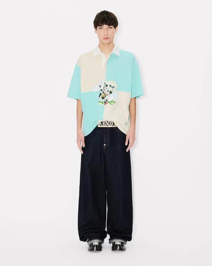 Kenzo Cartoon Relax Polo - Aqua - Image 3