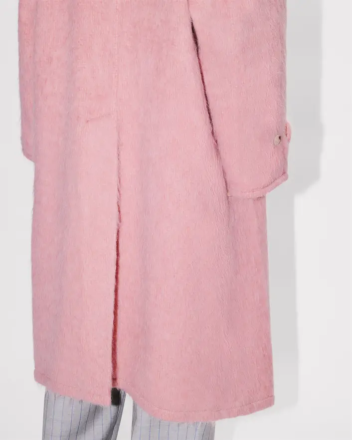 Kenzo Hairy Alpaca Mohair Coat - Rose Pink - Image 4