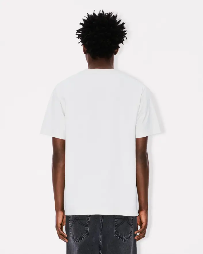 Kenzo Happy Tiger Embroidered Tee - Off White - Image 2
