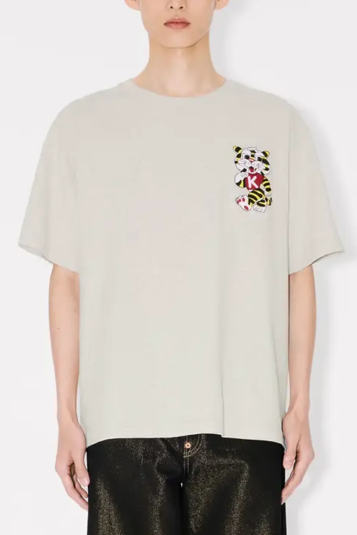 Kenzo Wild Tiger Embroidered Tee - Grey