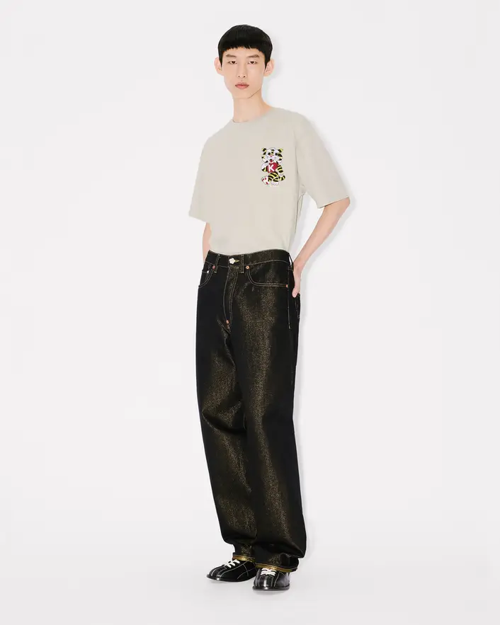 Kenzo Wild Tiger Embroidered Tee - Grey - Image 3
