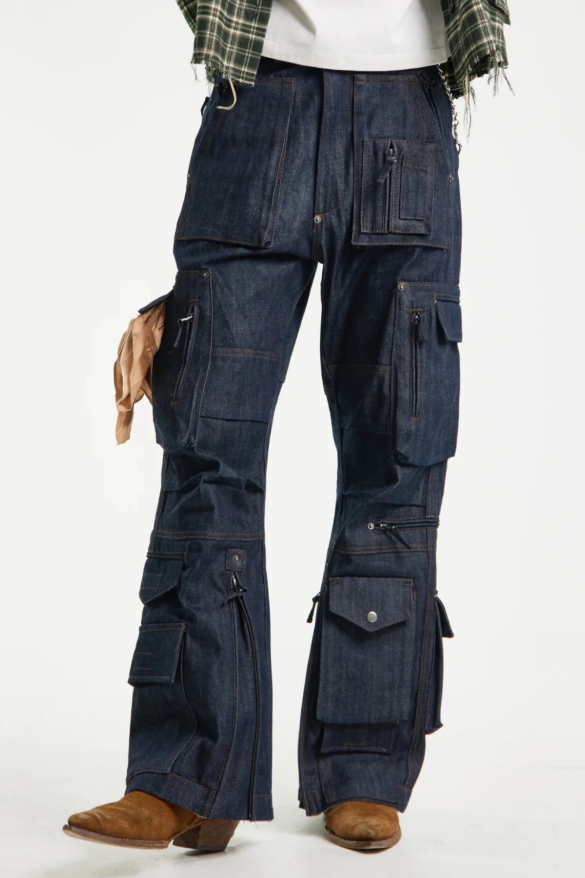 Kody Phillips Denim Rip Van Kody Cargo Pants - Denim