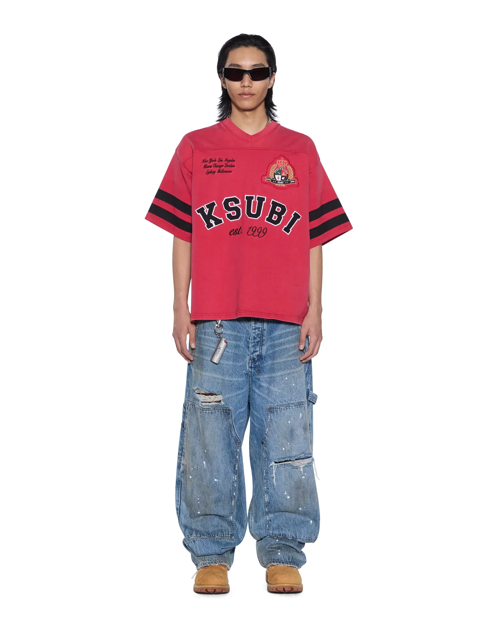 Ksubi Duke SS Jersey Top - Crimson - Image 3