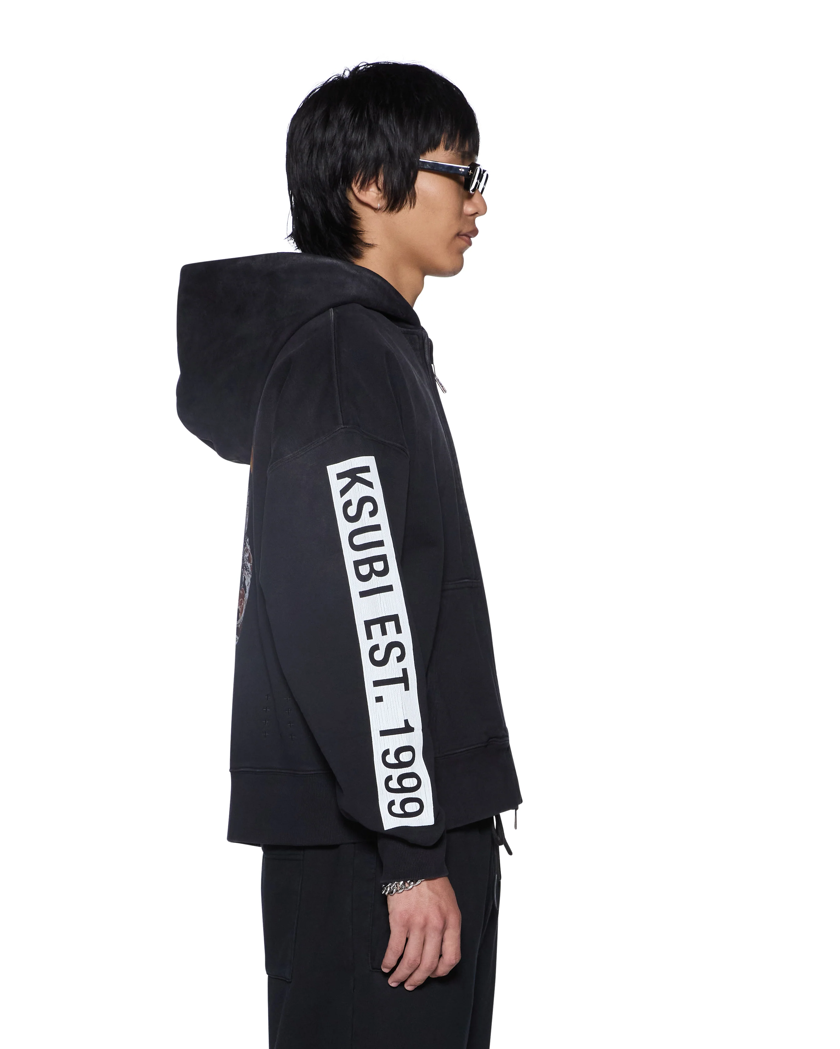 Ksubi Kings Halen Zip Hoodie - Black - Image 2