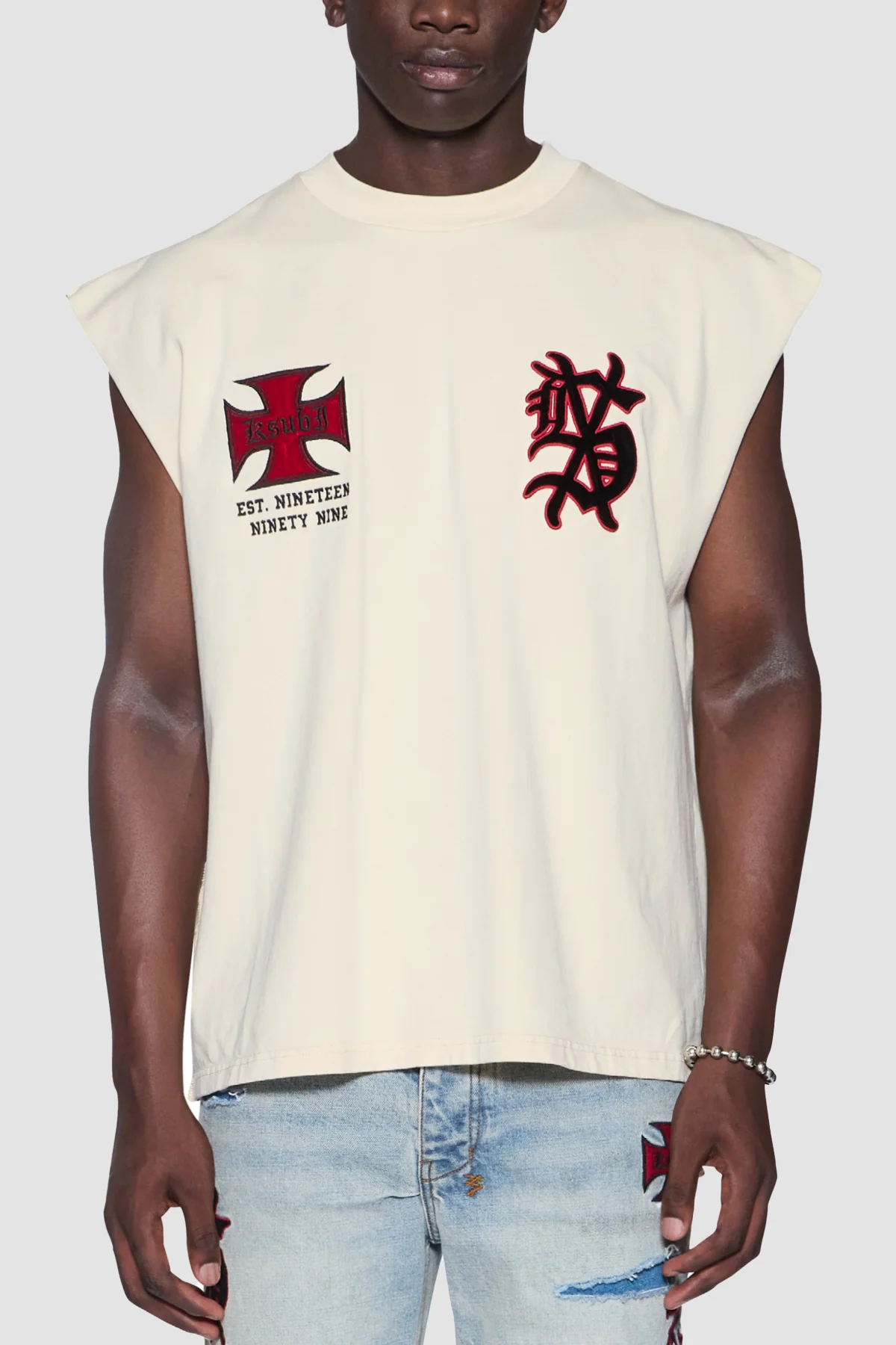 Ksubi League Ekcess Cut Tank - Natural