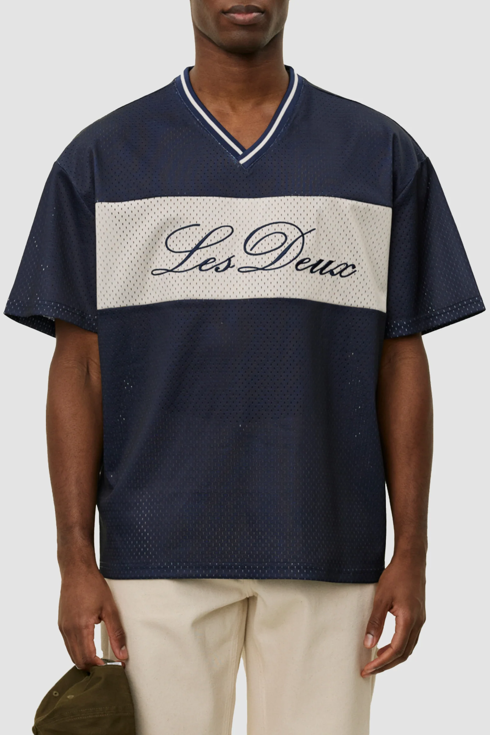 Les Deux Bronson Mesh Tee - Dark Navy
