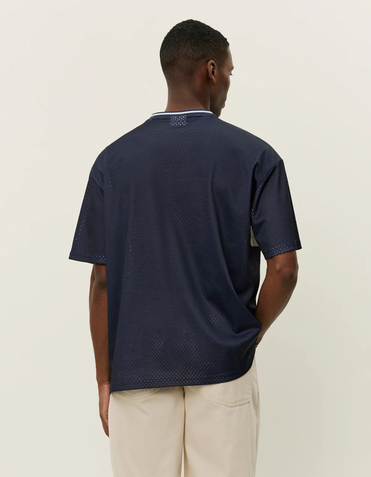 Les Deux Bronson Mesh Tee - Dark Navy - Image 2