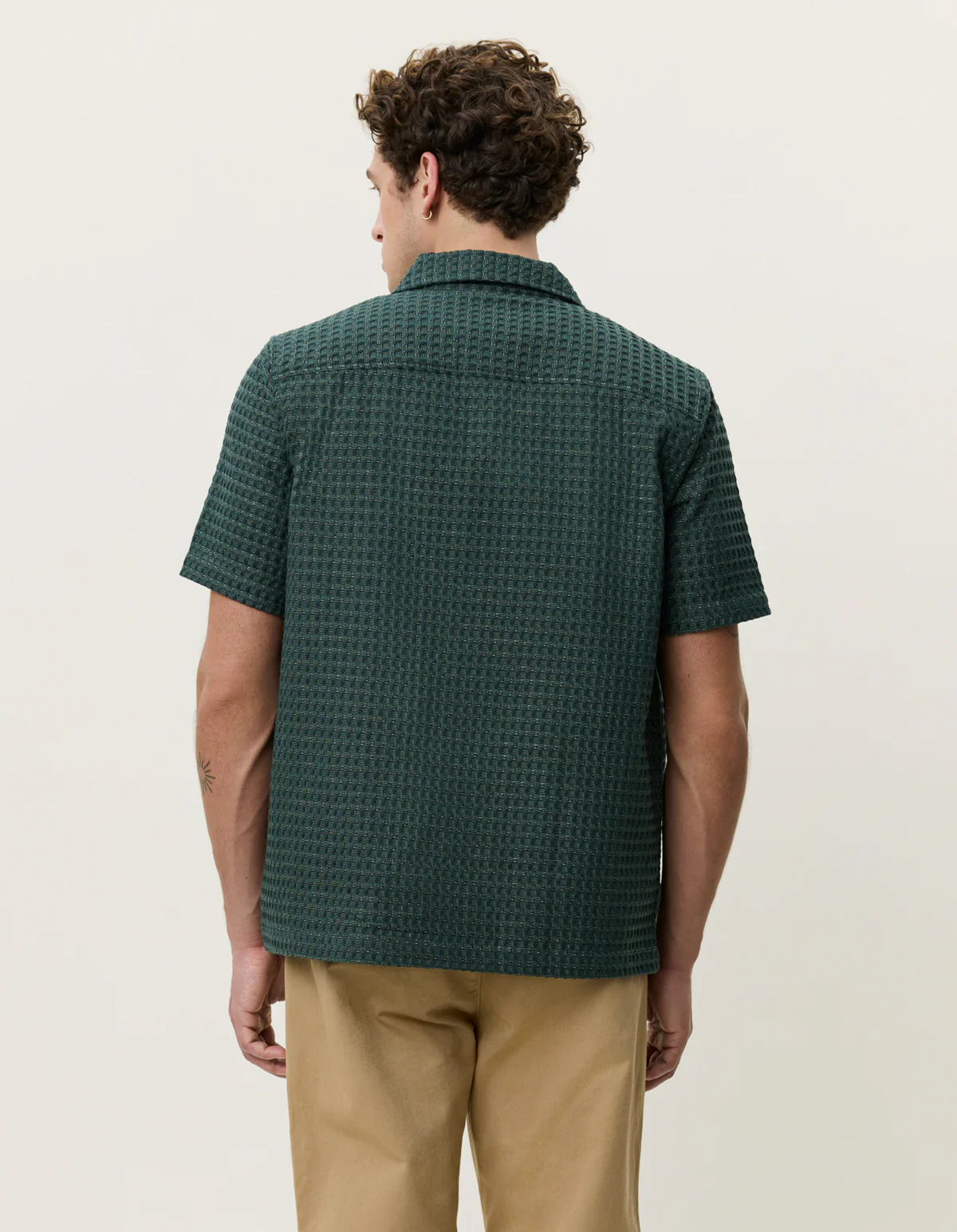 Les Deux Check Seersucker Shirt - Pine Green - Image 2