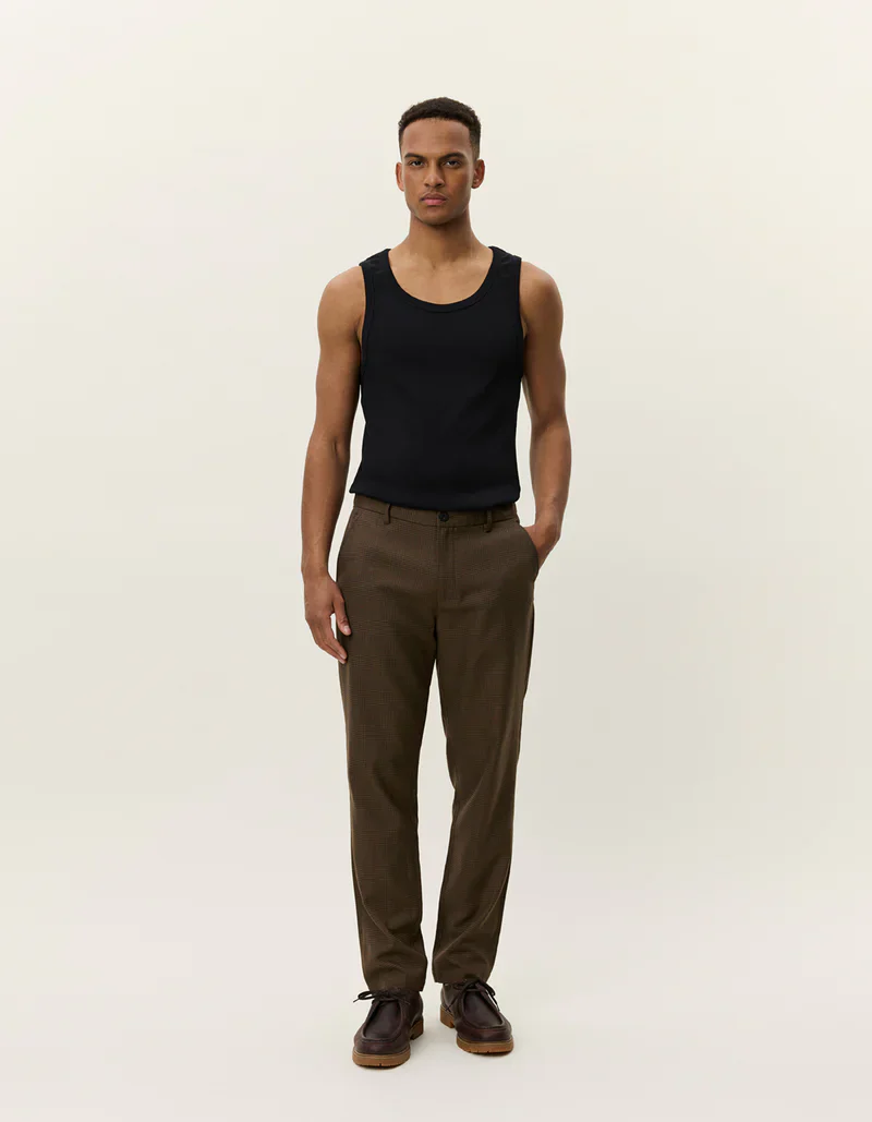 Les Deux Como Reg Houndstooth Suit Pants - Brown - Image 3