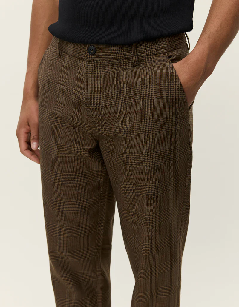 Les Deux Como Reg Houndstooth Suit Pants - Brown - Image 4