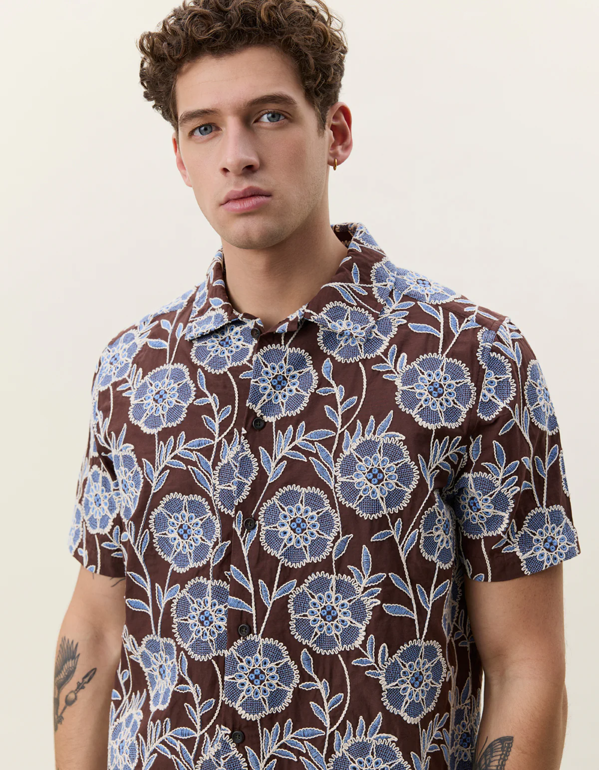 Les Deux Flower AOE SS Shirt - Delicioso Brown - Image 4