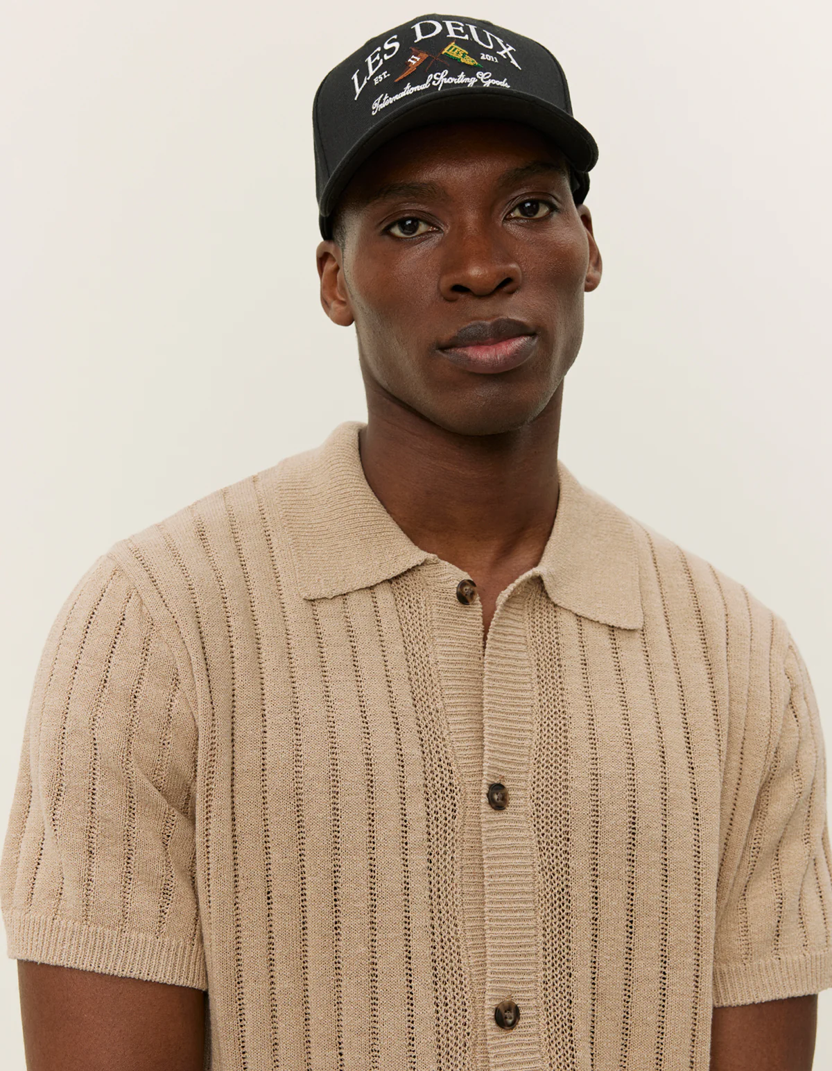 Les Deux Floyd Linen Knitted SS Shirt - Cream - Image 3