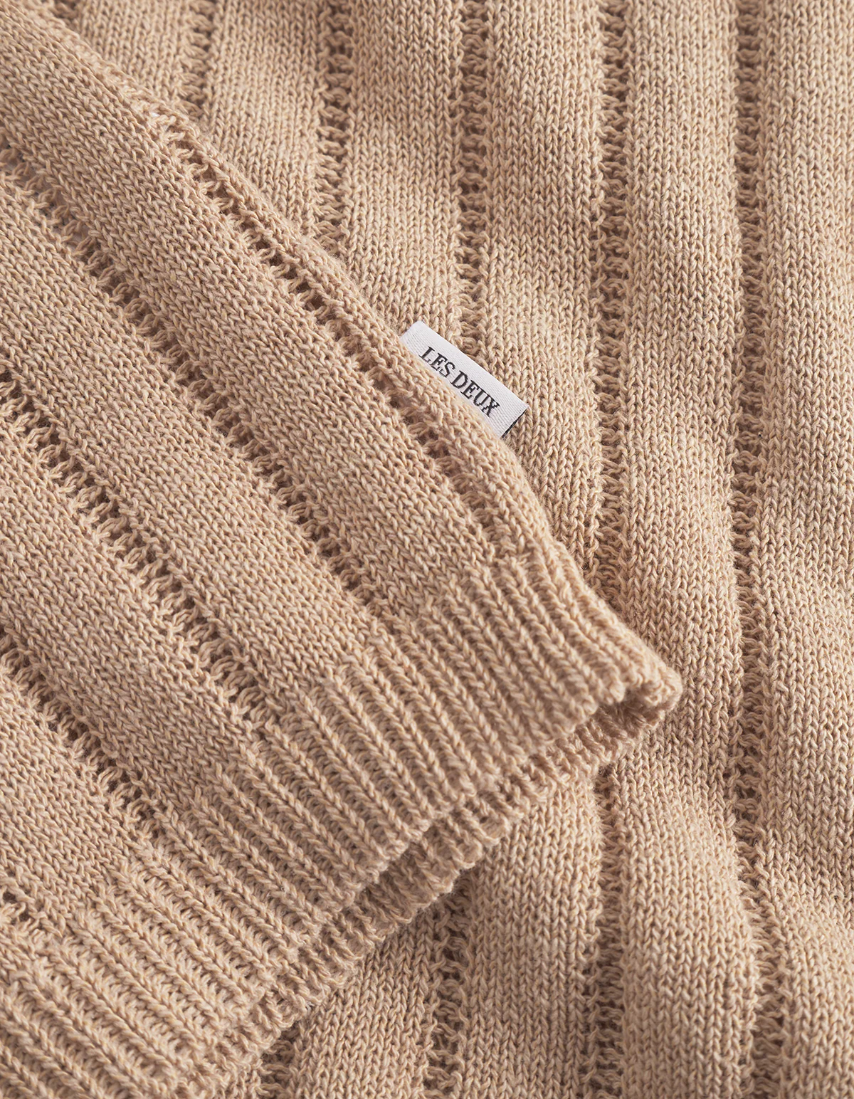 Les Deux Floyd Linen Knitted SS Shirt - Cream - Image 5