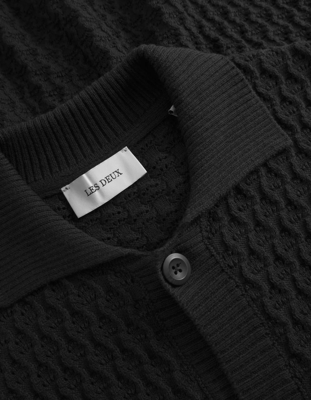 Les Deux Gespertus SS Knit Shirt - Black - Image 3