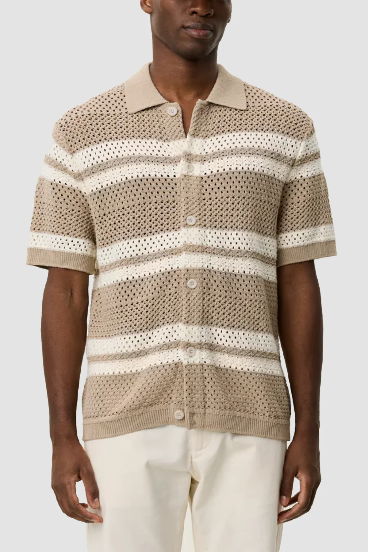 Les Deux Gianni Knit SS Shirt - Dark Sand