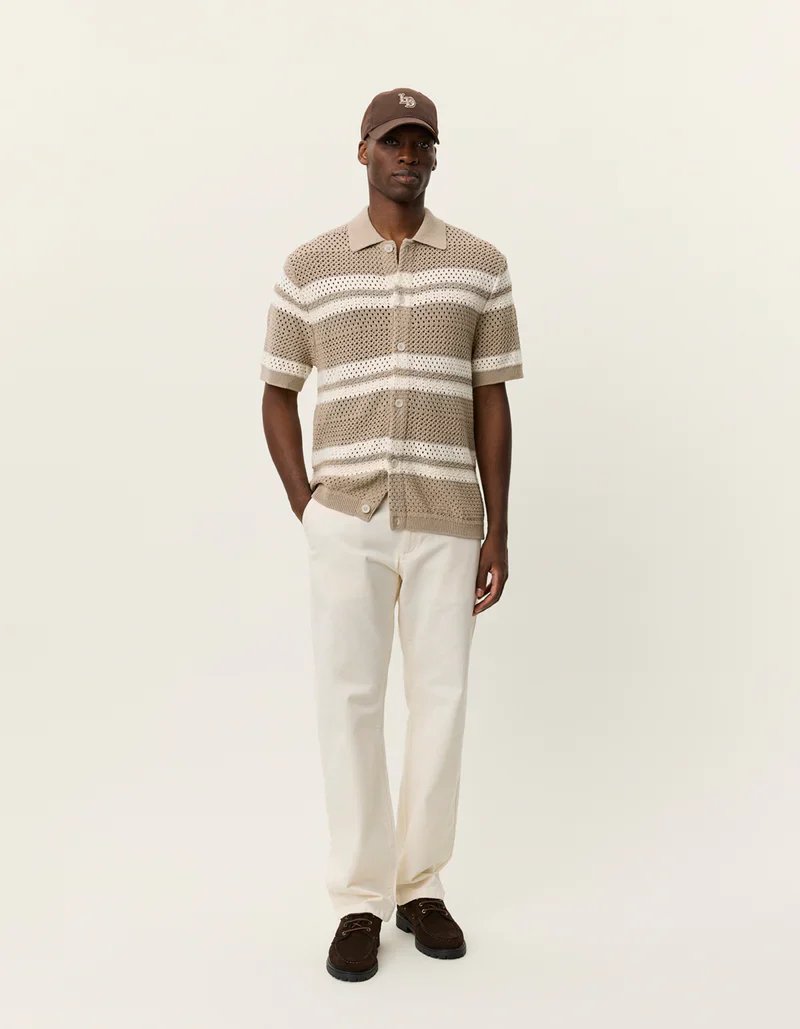 Les Deux Gianni Knit SS Shirt - Dark Sand - Image 3