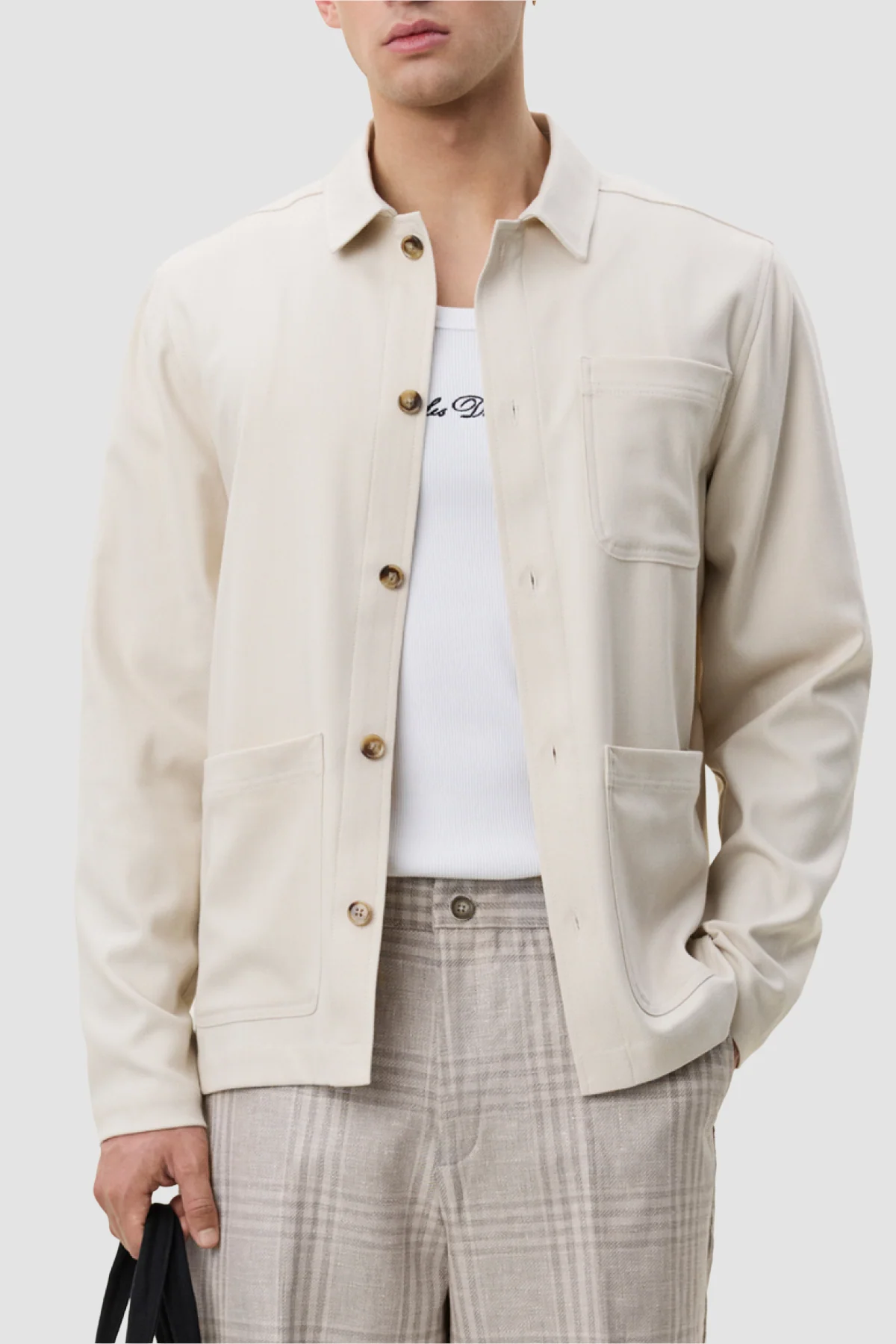 Les Deux Herringbone Overshirt - Ivory