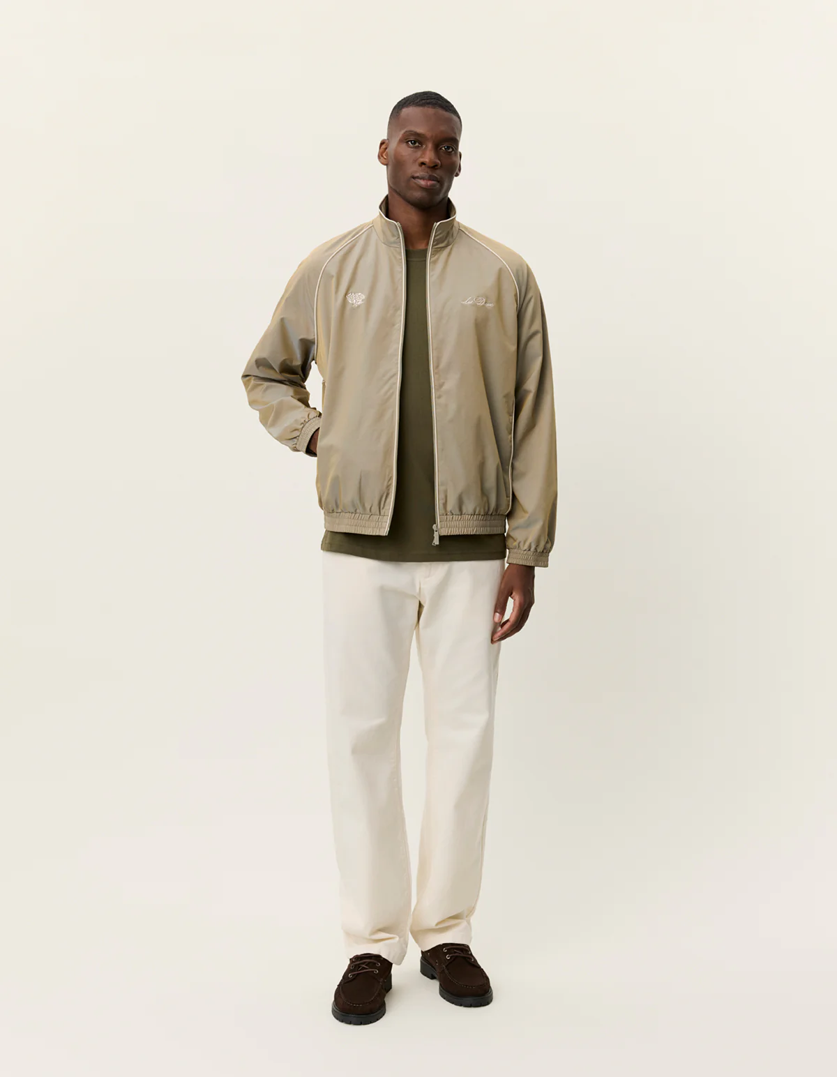Les Deux Jack Shiny Track Jacket - Sand - Image 3