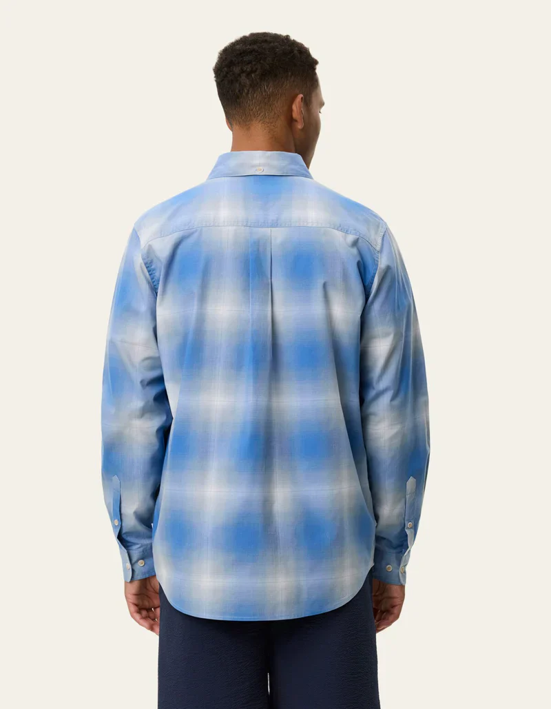 Les Deux Kent Shadowcheck Shirt - Blue - Image 2