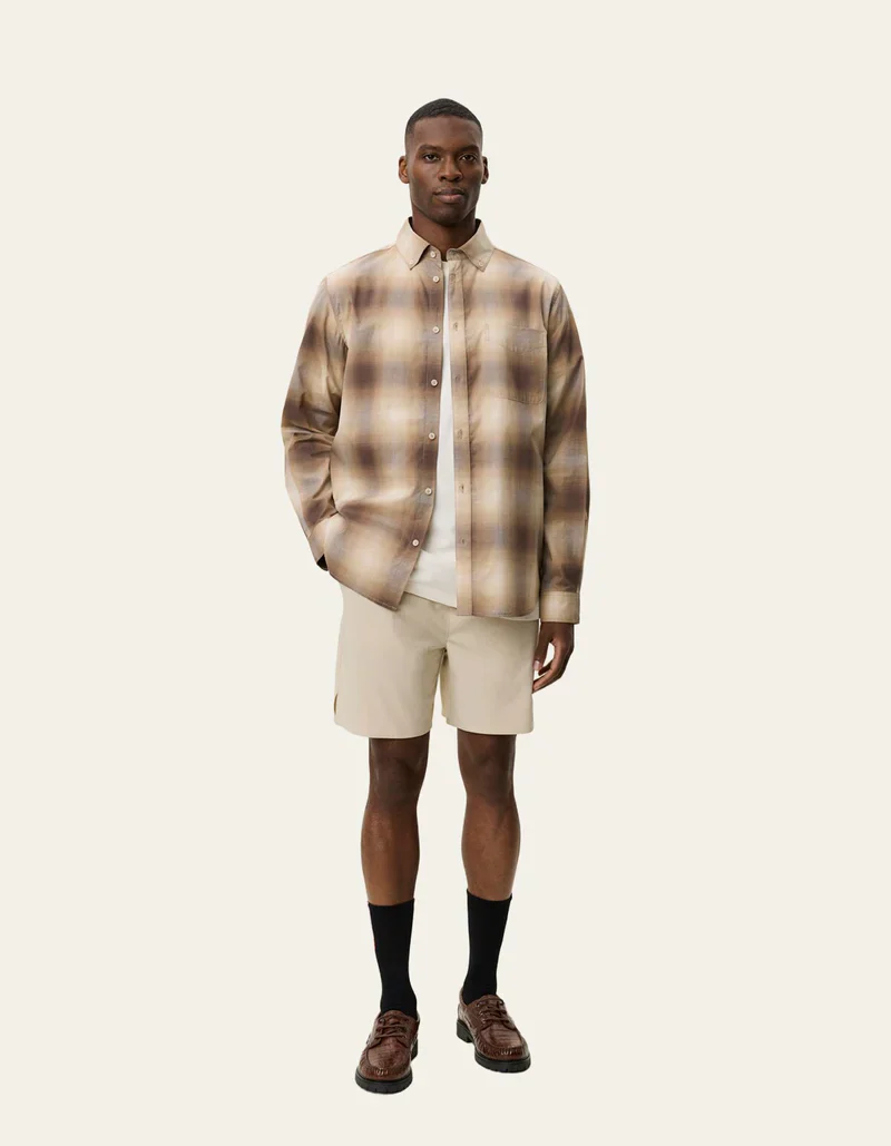 Les Deux Kent Shadowcheck Shirt - Dark Sand - Image 3
